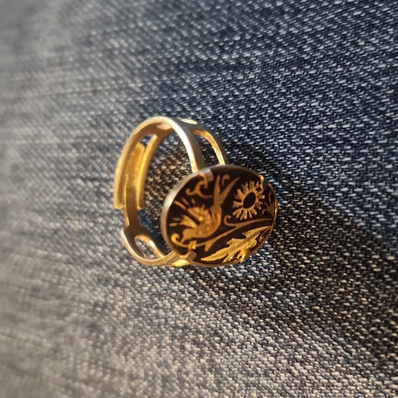 Vintage Damascene Ring - Picture 4 of 5